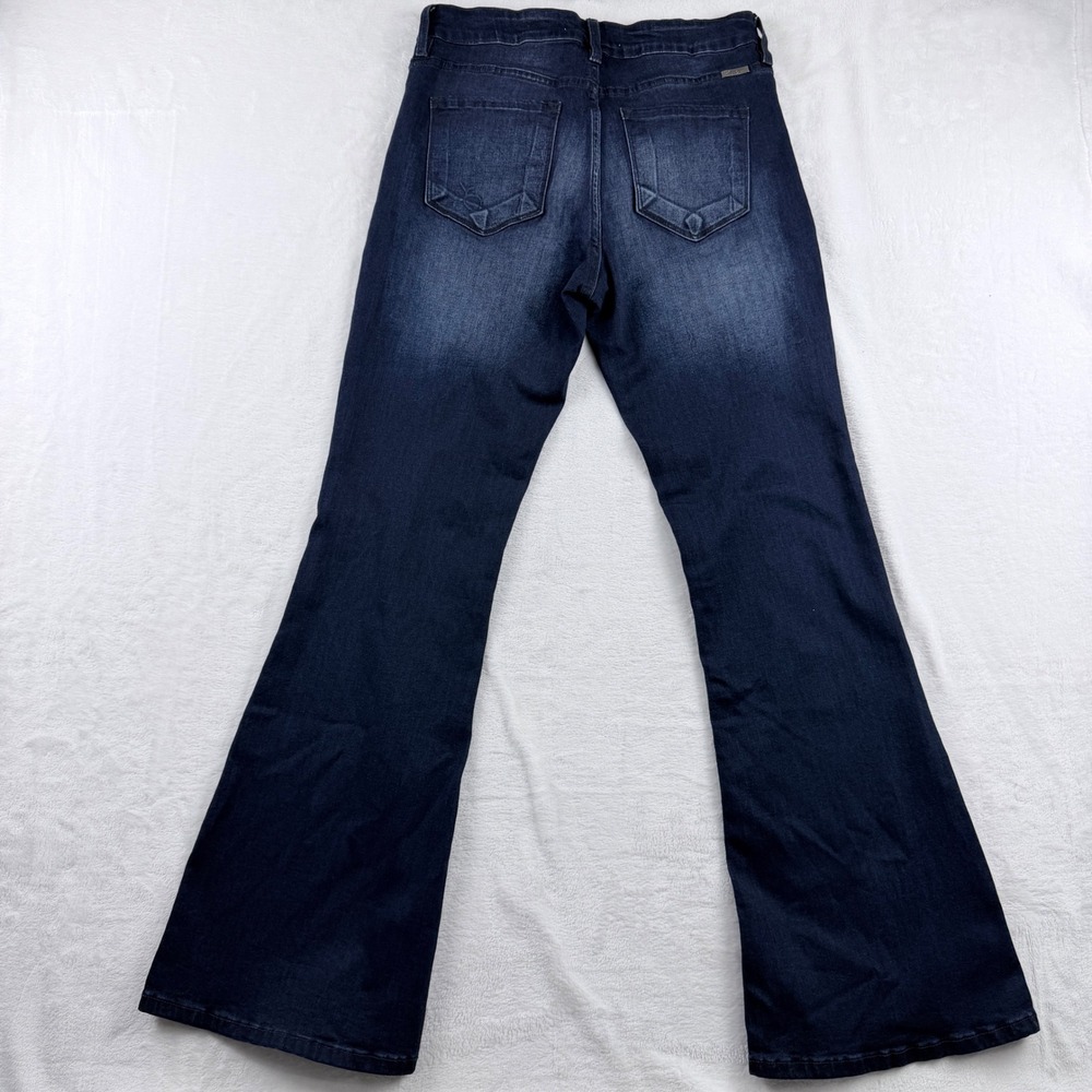 KanCan Petite Flare Jeans Dark Wash Whiskering Size 11/29 KC6102D-PT - Picture 2 of 10